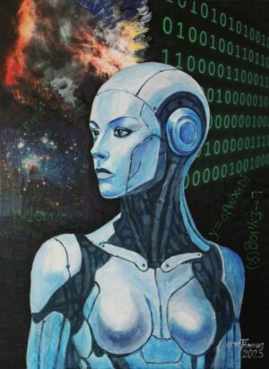 Eliara – Mixed Media Canvas Portrait of Artificial Intelligence